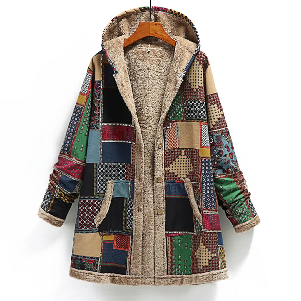 Aurora – Patchwork Trenchcoat Van Katoen Met Zachte Voering