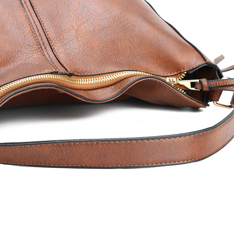 Adèle – vintage hobo tas van PU-leer met ritssluiting