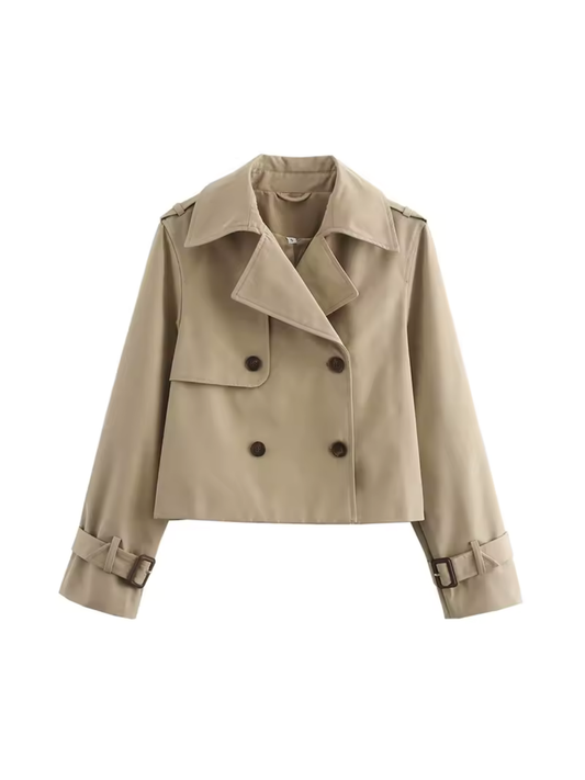Charlotte – dames trenchcoat met reverskraag en dubbelrijige sluiting