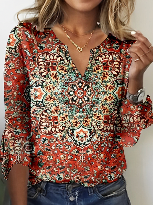 Yalena – Top met levendige print en losse pasvorm in viscoseblend