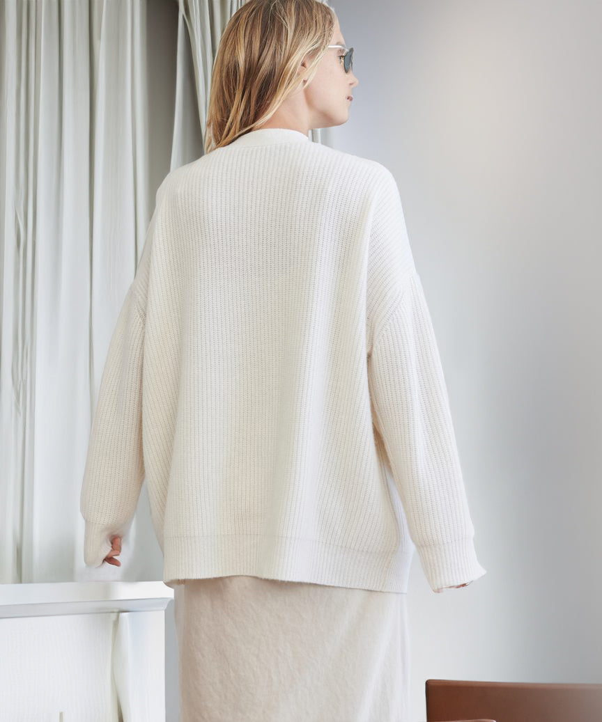 Sophie – kasjmier cardigan vest met breistructuur