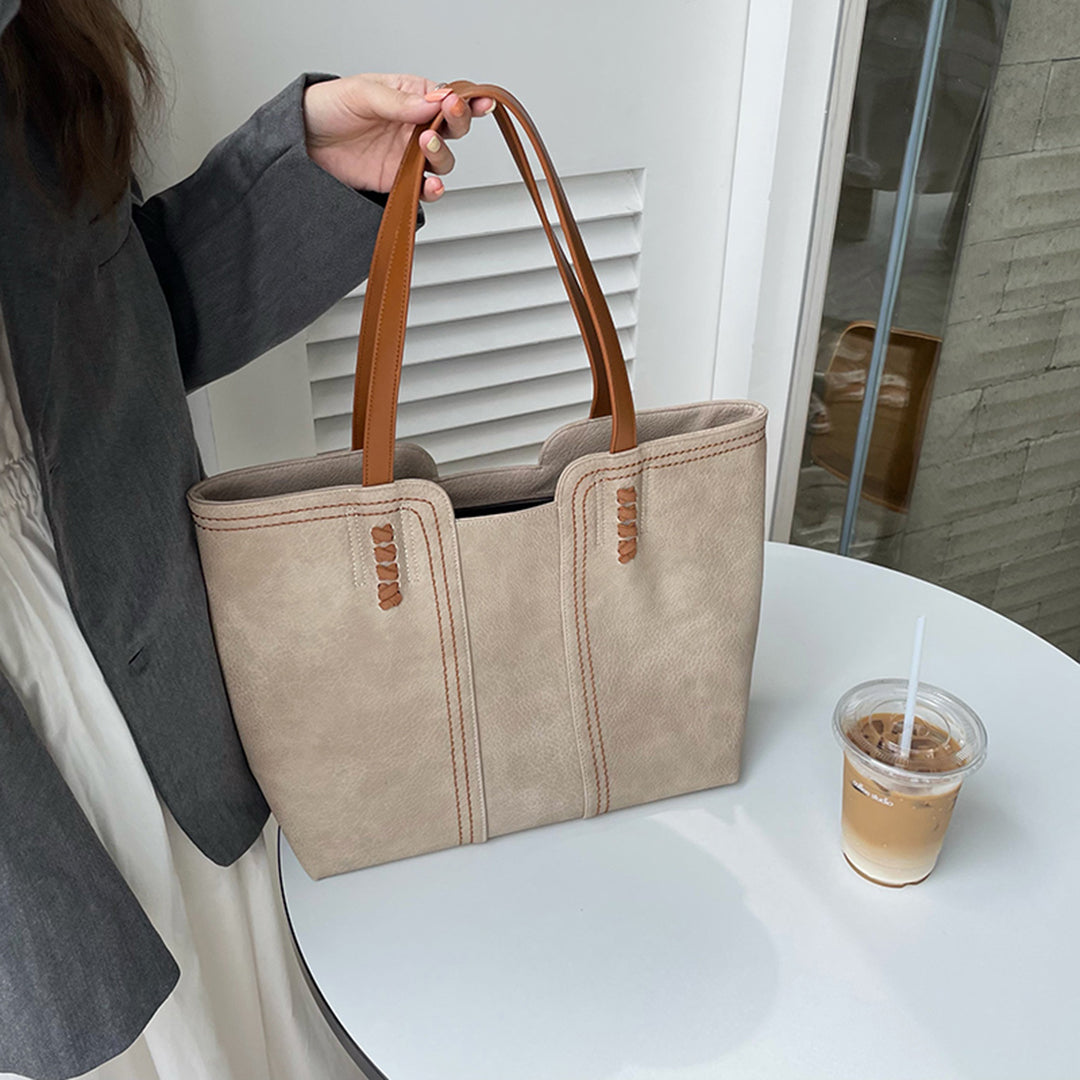 Amira – tote tas van imitatieleer met gestructureerd ontwerp en dubbele hengsel