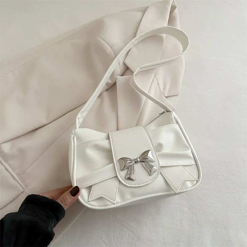 Jisoo – geplooide schoudertas met strik