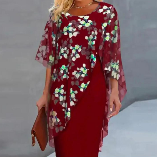 Linnea – Midi zomer bloemenjurk met geaccentueerde taille