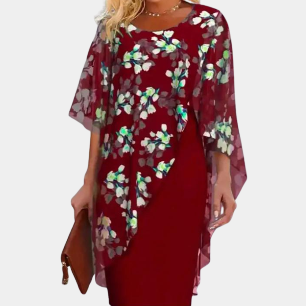 Linnea – Midi zomer bloemenjurk met geaccentueerde taille