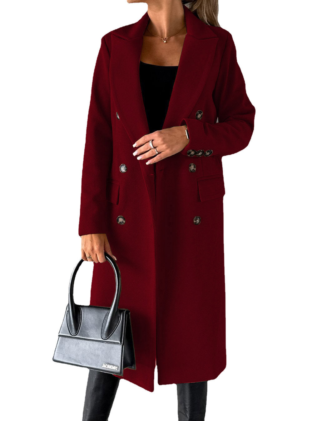 Camille – wollen trenchcoat met afneembare bontkraag en tailleceintuur