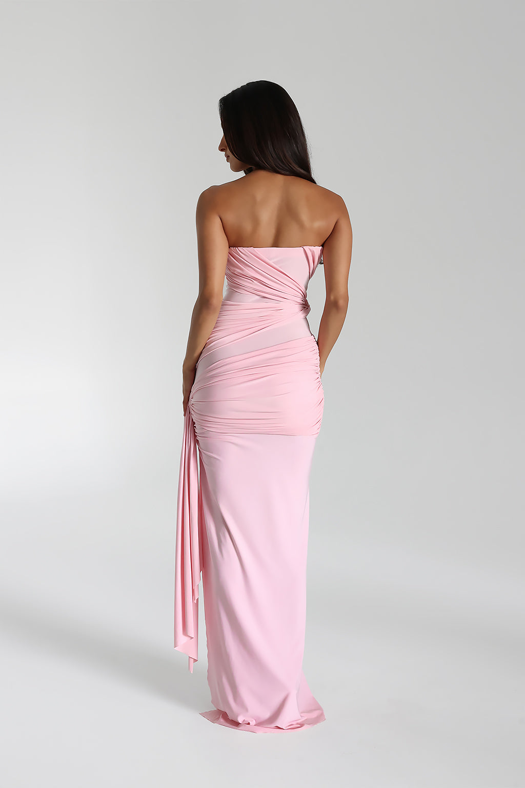 Serena – Mouwloze maxi-jurk van stretch Cavalli-stof met zijstrik en split