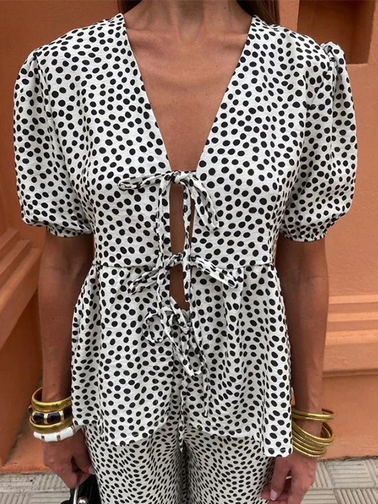 Luna – Oversized Linnenblend Blouse Zomer Set