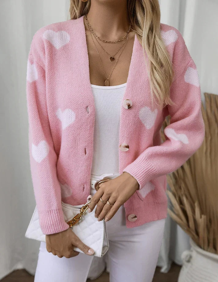 Livia – retro cardigan vest met knopen en losse pasvorm