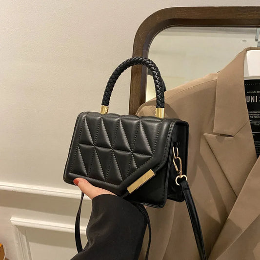 Zoë – square crossbody tas van pu-leer met ruitpatroon