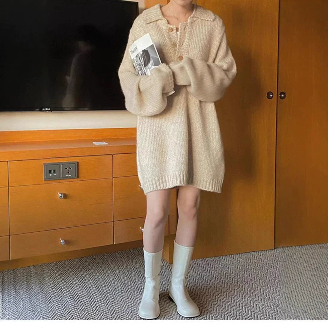 Livia – Oversized Wollen Damesjas Met Knoopsluiting