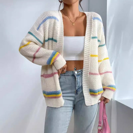 Sara – oversized cardigan-vest met strepen