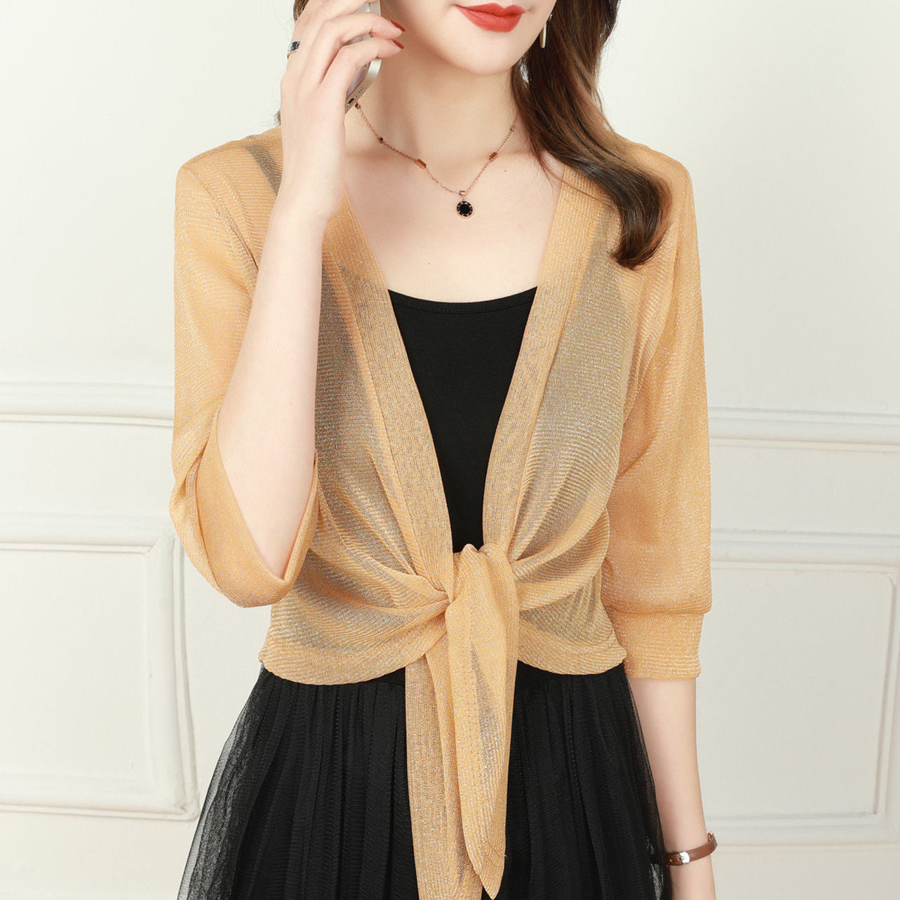 Sofia - Luchtige Cropped Cardigan Top
