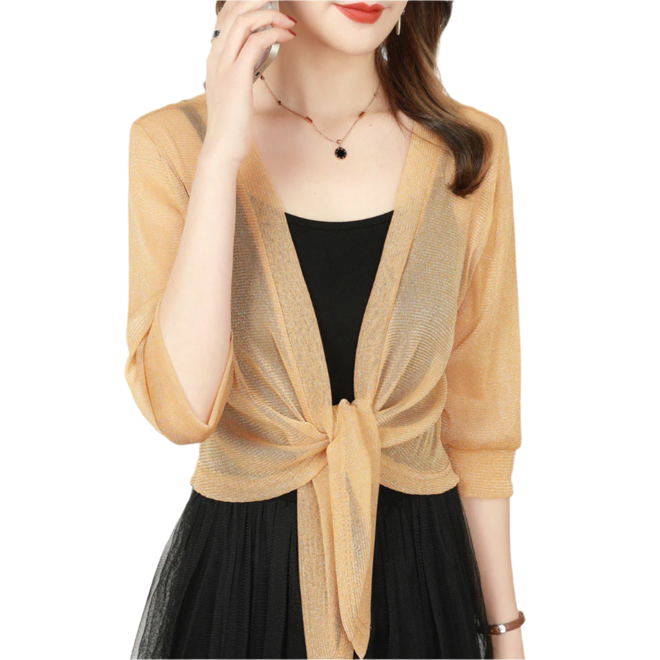 Sofia - Luchtige Cropped Cardigan Top