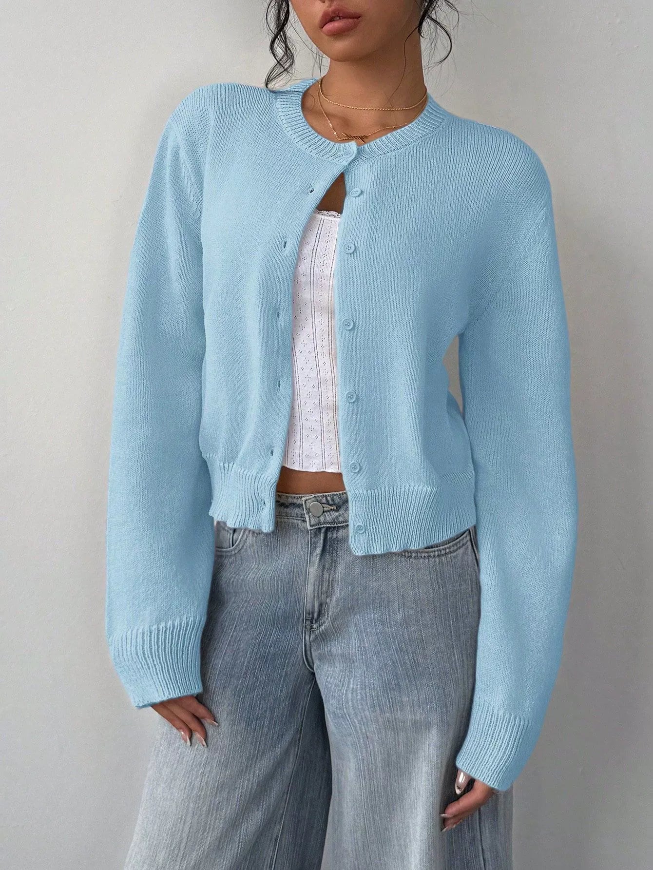 Léa – cardigan vest met ribgebreide details en lange mouwen