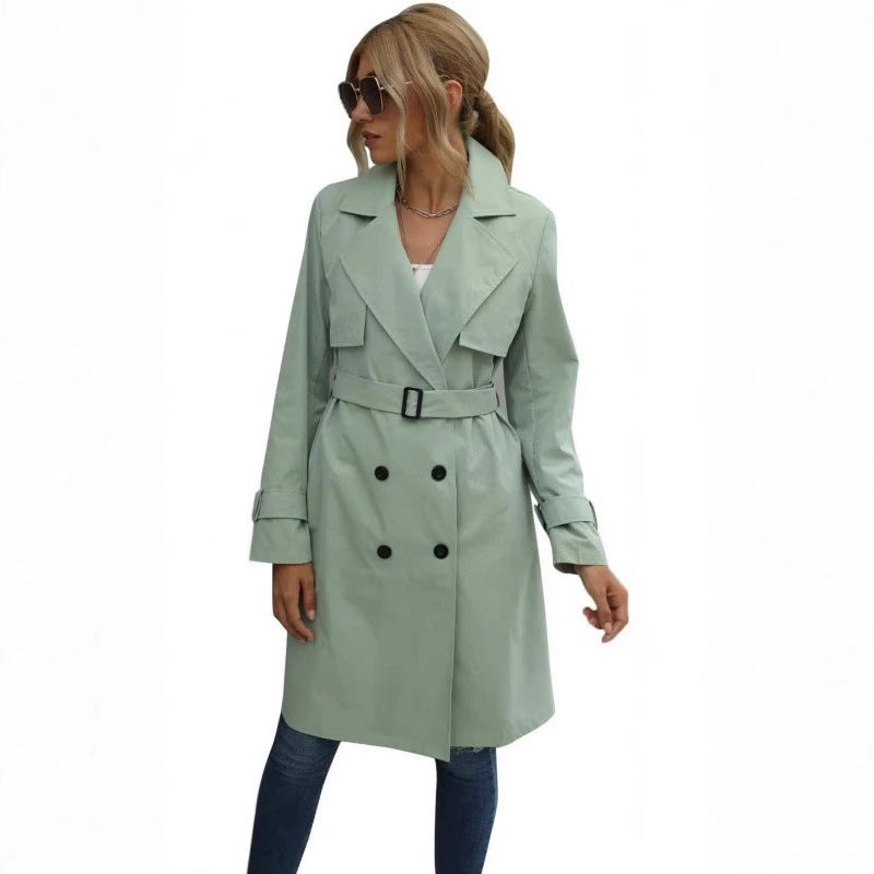 Camille – lange jas van wolmix met double-breasted design