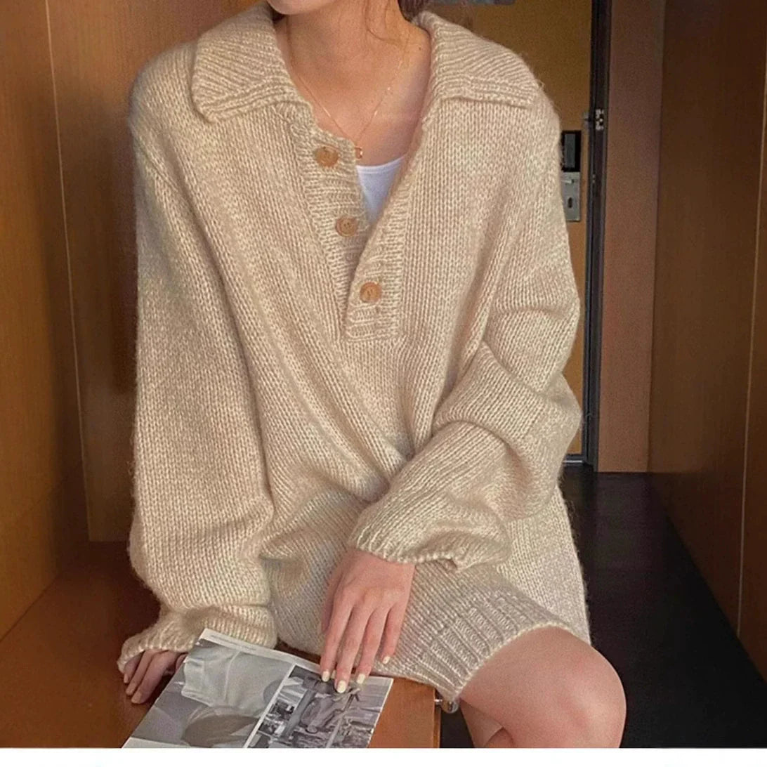 Livia – Oversized Wollen Damesjas Met Knoopsluiting