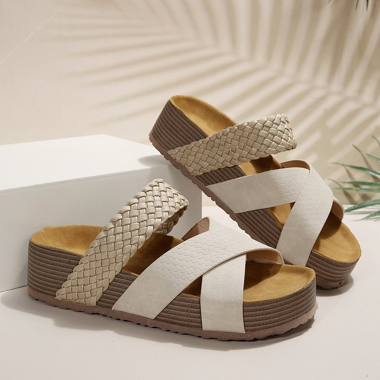 Mira – Sandalen met geweven band en platformzool