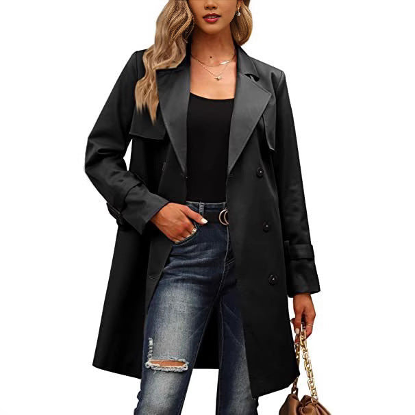 Camille – lange jas van wolmix met double-breasted design