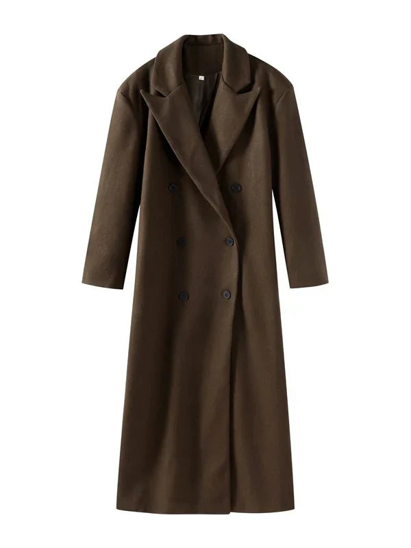 Ashmoor – oversized wolmix jas met double-breasted sluiting en lange snit
