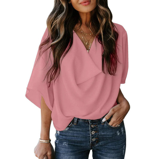 Nellie – Zomer  Gedrapeerde Blouse