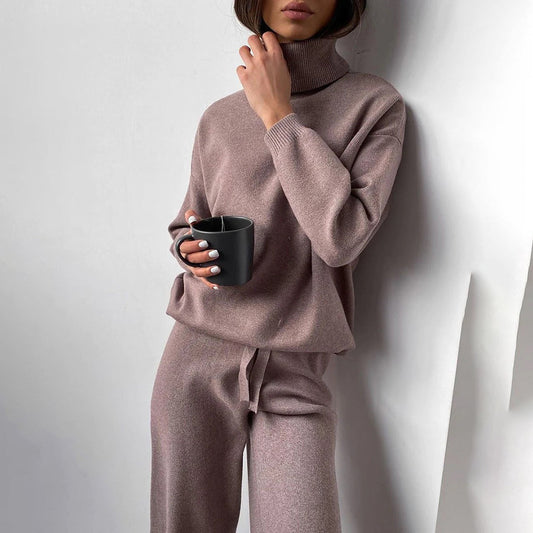 Hallie – gebreide sweater set met col en relaxte pasvorm