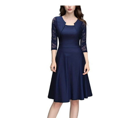 Fiora – Elegante damesjurk met kanten mouwen en flatterende pasvorm