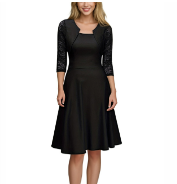 Fiora – Elegante damesjurk met kanten mouwen en flatterende pasvorm