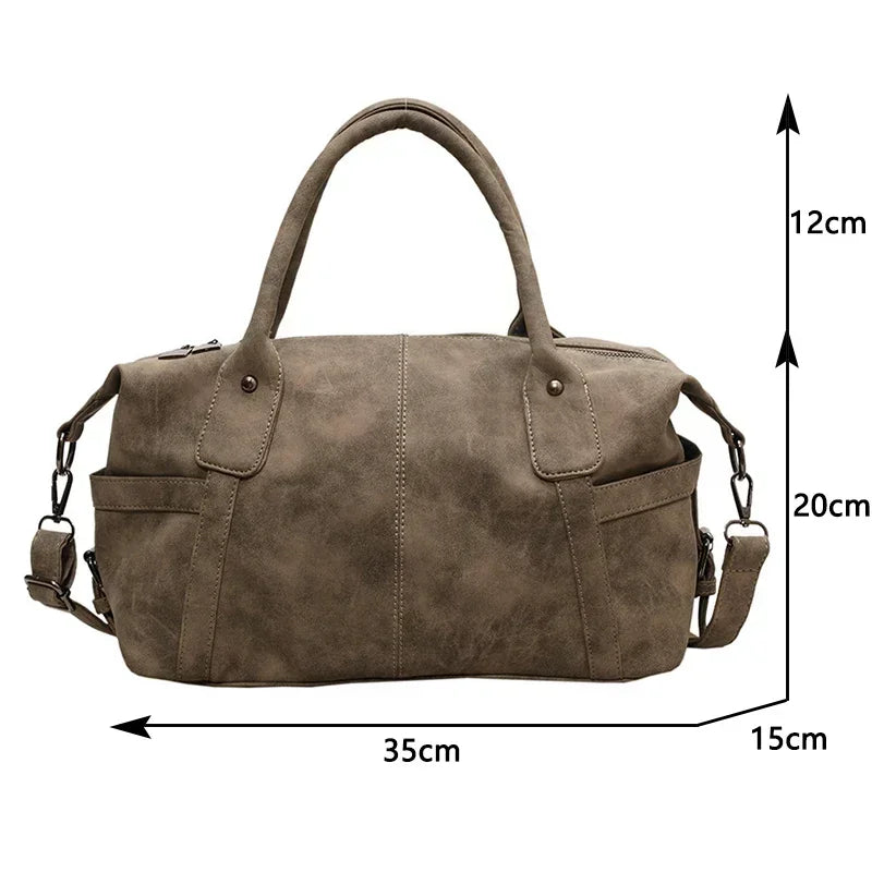 Elin – ruime retro schoudertas van pu-leer met crossbodyband