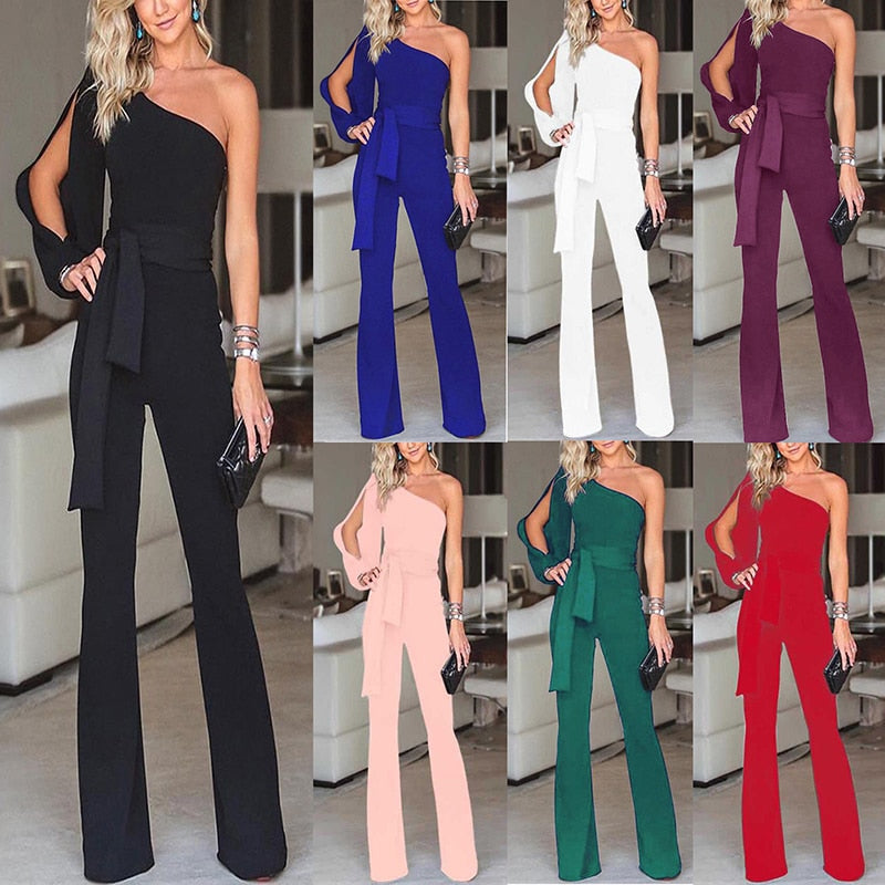 Mira – Getailleerde Jumpsuit met lange broek en open mouwen
