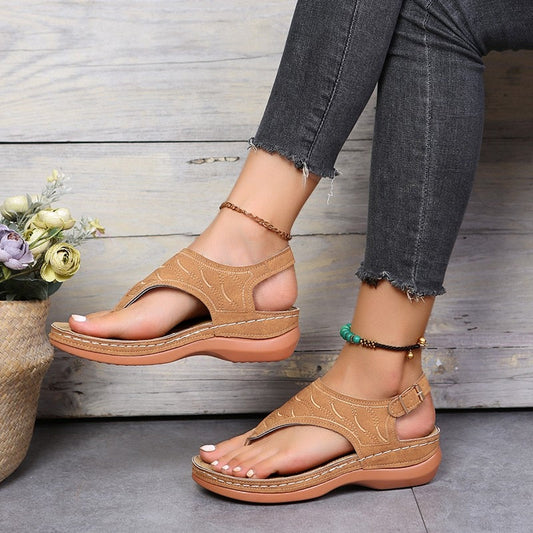 Piper – Leren Open Teen Sandalenen Met Orhopedische Zool