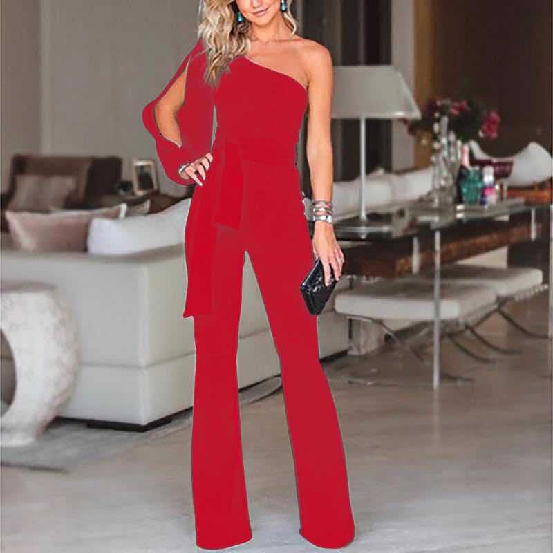 Mira – Getailleerde Jumpsuit met lange broek en open mouwen
