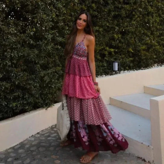 Luna – Bohemian patchwork maxi-jurk voor dames