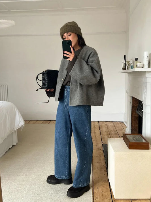 Rowan – oversized wollen jas met dropped shoulders