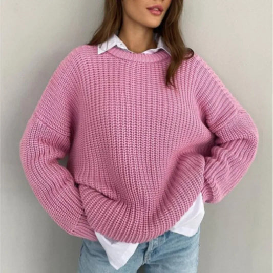 Mila – oversized gebreide trui met ronde hals
