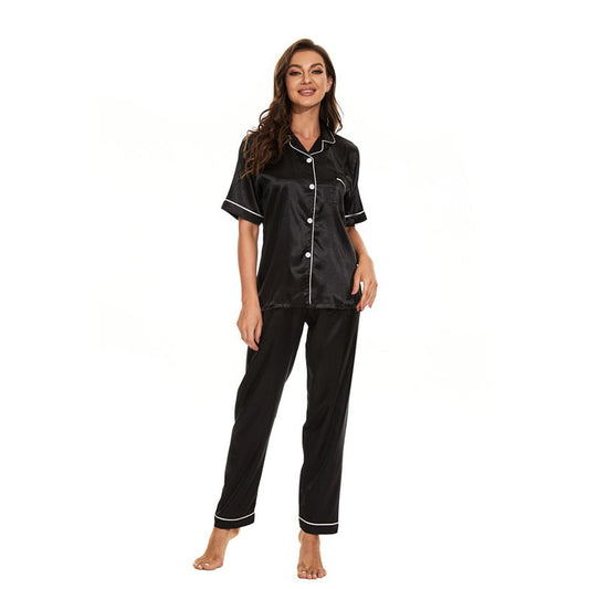Jade – pyjamaset met V-hals en elastische taille