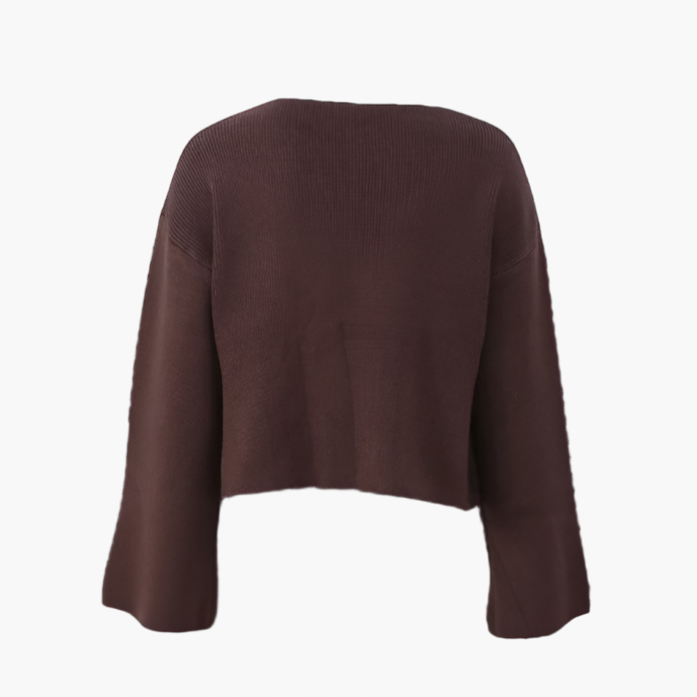 Lina – Gebreide Cardigan Met Asysmetrische Knoopsluiting
