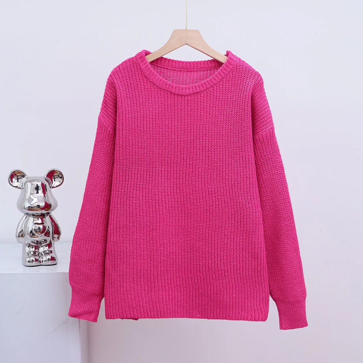 Mila – oversized gebreide trui met ronde hals
