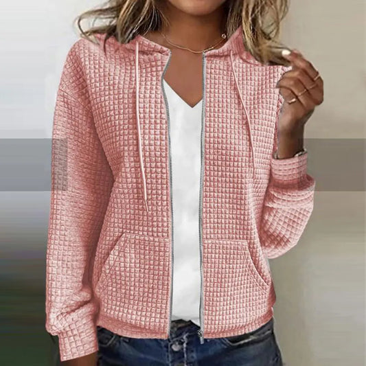 Amandine – gewatteerde dames jas van polyester met capuchon