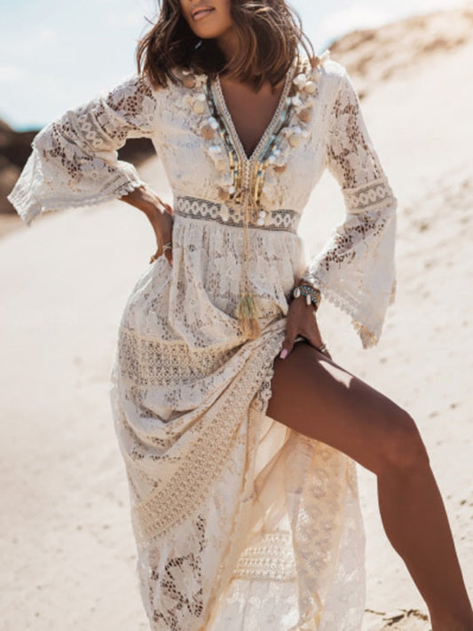 Elena - Luchtige Boho Zomerjurk Dames  Met Mouwen