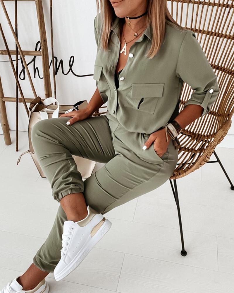 Luna – jumpsuit met V-hals en rechte pijpen