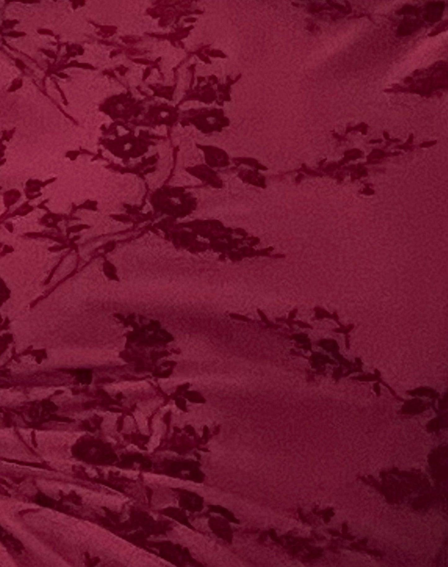 Sylvia - Bordeaux Rode Jurk met Bloemenprint en flair mouwen