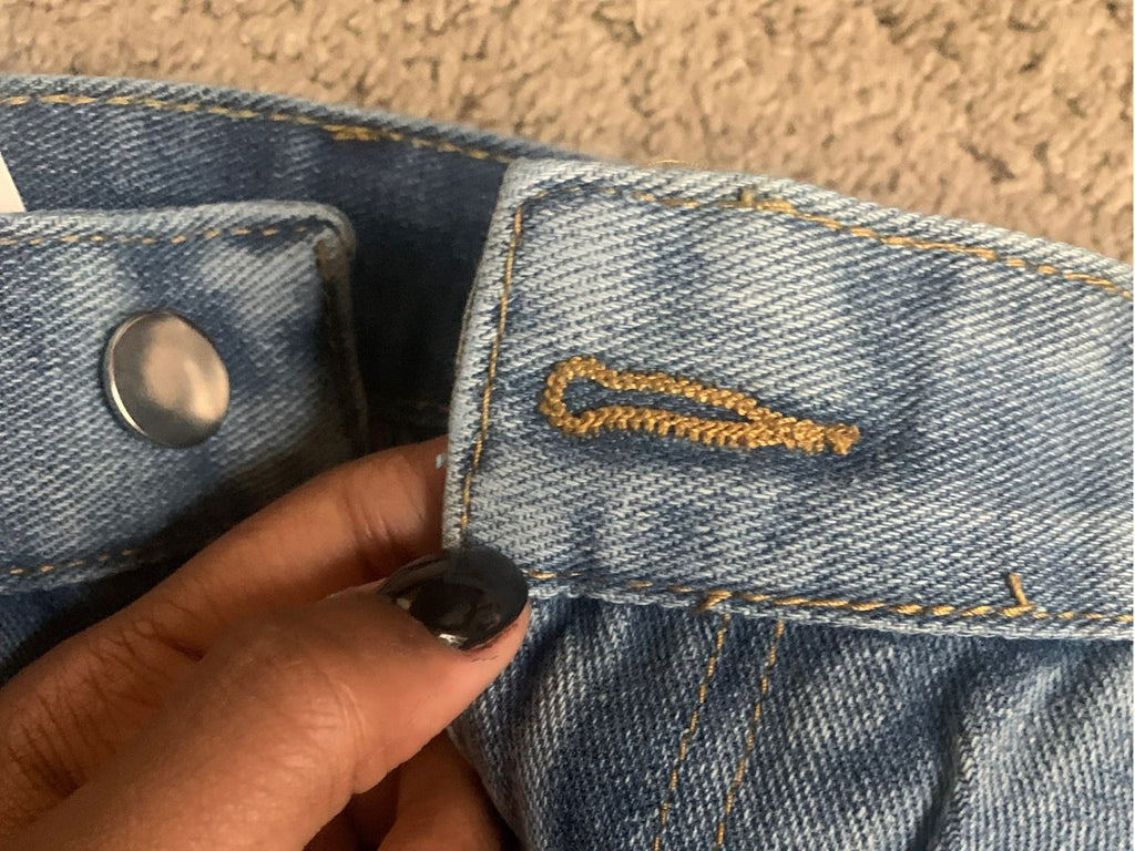 Donkerblauwe wide leg jeans met vintage wassing