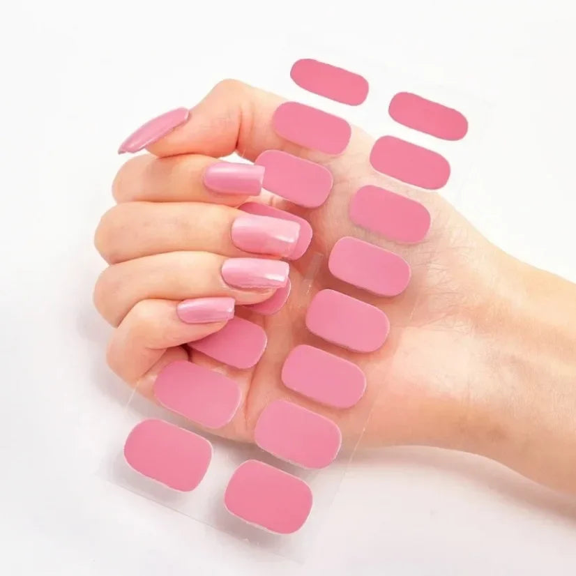 Semi-Cured Nail Strips - Bright Pink