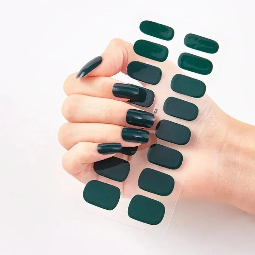 Semi-Cured Nail Strips - Dark Red