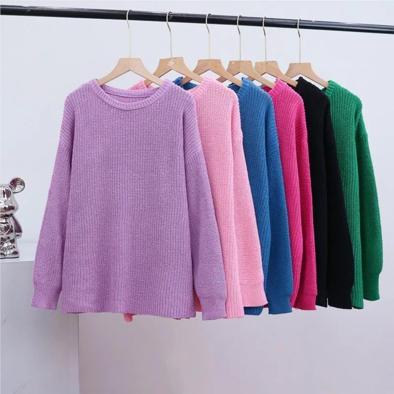 Mila – oversized gebreide trui met ronde hals
