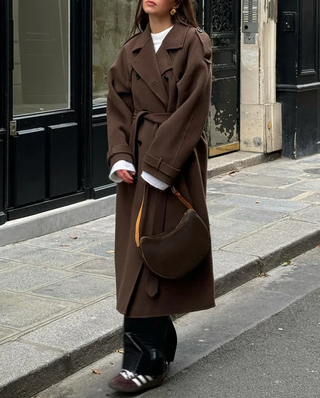 Delaney – wollen trenchcoat met ceintuur en klassieke double-breasted pasvorm