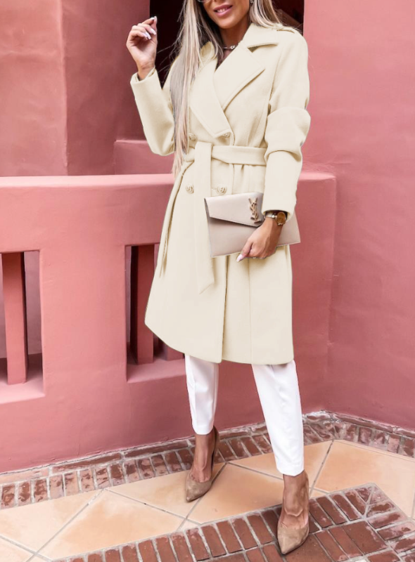Clara – wollen trenchcoat met getailleerd ontwerp