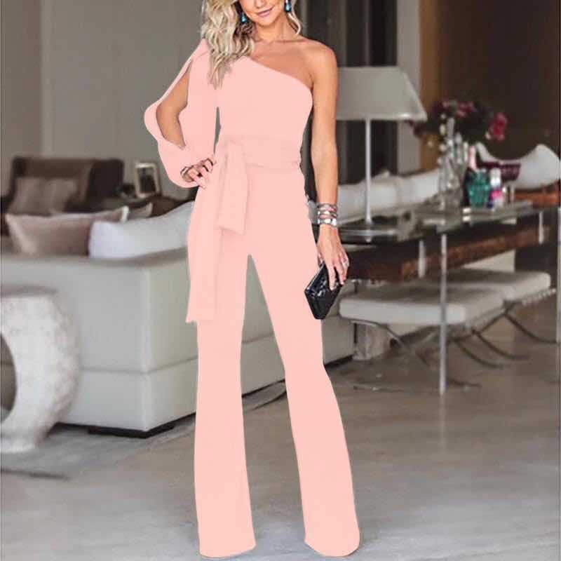 Mira – Getailleerde Jumpsuit met lange broek en open mouwen
