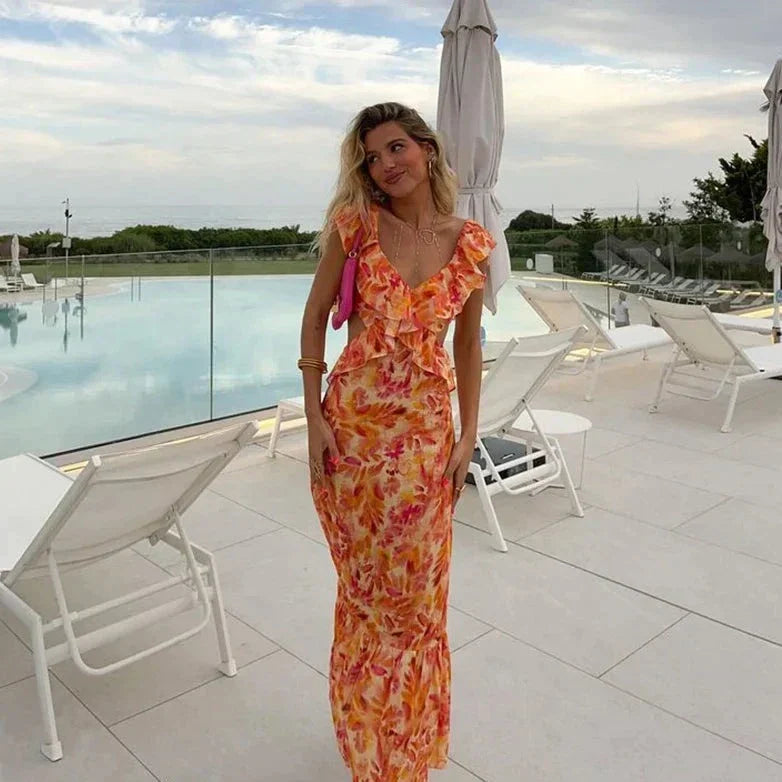 Dove - Maxi Zomerjurk met Cut-Outs